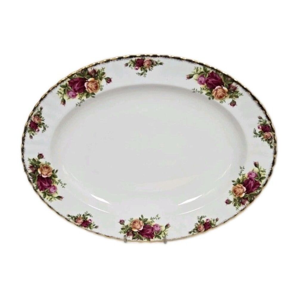 Royal Albert Bone ChinaOld Country Roses 14" Oval Large Serving Platter England